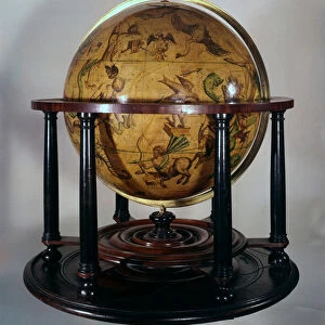 Celestial globe with depictions of animals and other creatures representing signs of the zodiac