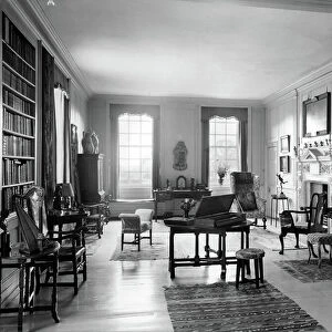 The drawing room, Nether Lypiatt Manor, Gloucestershire, from Country Houses of the Cotswolds (b/w photo) (see also 294579)