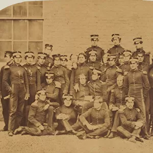 East India Company cadets, Addiscombe, 1860 circa (b / w photo)