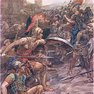 Epaminondas defending Pelopidas, from Plutarch Lives published by T C & E C Jack Ltd