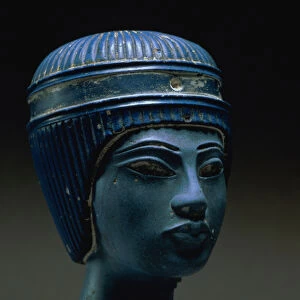 Fake royal head, originally thought to be Tutankhamun (pressed glass) (see also 154086)