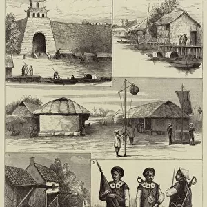 The French in Cochin China, Sketches of Hue (engraving)