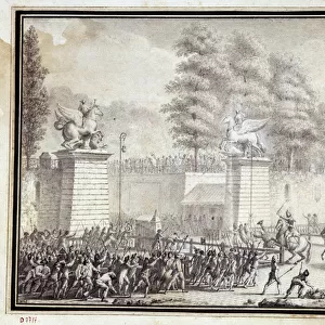 French Revolution: "Monsieur de Lambesc entering the Tuileries with a