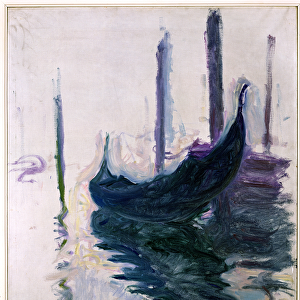 Gondolas in Venice, 1908 (oil on canvas)
