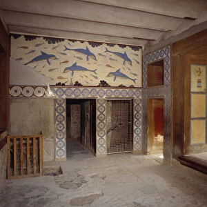 Greek Art: the Dolphin Hall of Cnossos Palace, Greece
