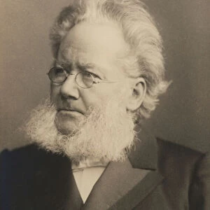 Henrik Ibsen, Norwegian playwright and poet (b / w photo)