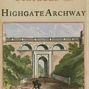 Highgate Archway (colour litho)
