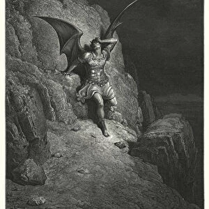 Illustration by Gustave Dore for Miltons Paradise Lost, Book IV, lines 73, 74 (engraving)