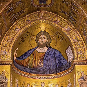 Image of Jesus, Santa Maria Nuova Cathedral, Monreale, Sicily, Italy, Europe