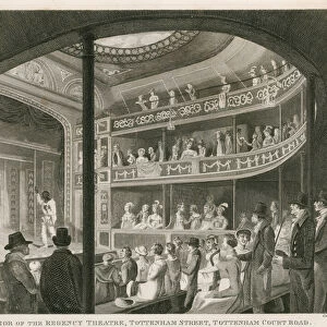 Interior of the Regency Theatre, Tottenham Street, Tottenham Court Road, London (engraving)