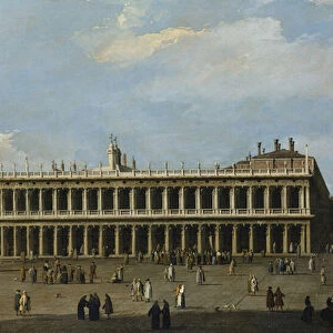 The Library and the Piazzetta, Venice, from the Doges Palace, (oil on canvas)