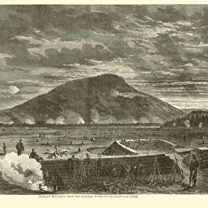 Lookout Mountain, from the Federal works on Chattanooga Creek, November 1863 (engraving)