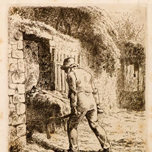 Man with Wheelbarrow, 1855-56 (etching)