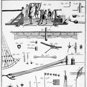 Marine, technical elements (rope, veils... ) - in "Encyclopedia Panckouke"