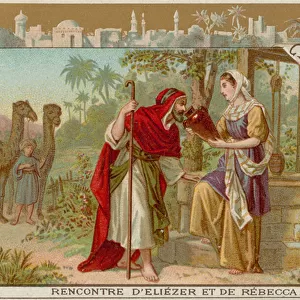The Meeting of Rebecca and Eliezer (chromolitho)