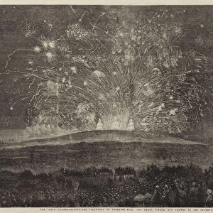 The Peace Commemoration, the Fireworks on Primrose-Hill, the Grand Finale, and Shower of 10, 000 Rockets (engraving)