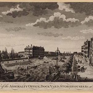 A Perspective View of the Admiralty Office, Dock-Yard, Storehouses, etc at Amsterdam (engraving)