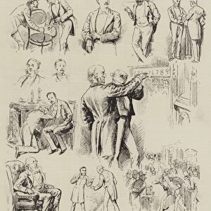 Politicians at Play, "Thought-Reading"in the House of Commons (engraving)