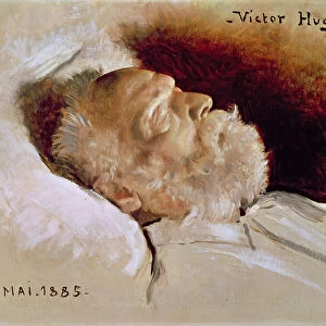 Portrait of Victor Hugo (1802-85) on his deathbed, 22nd May 1885 (oil on canvas)