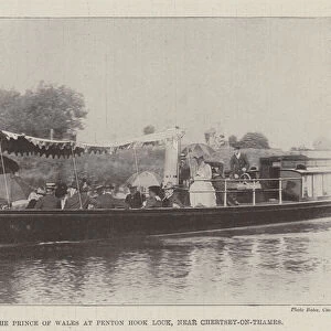 The Prince of Wales at Penton Hook Lock, near Chertsey-on-Thames (b / w photo)
