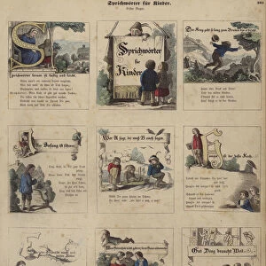 Proverbs for children (coloured engraving)
