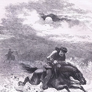Pursuit of Paul Revere the scout, illustration from Cassells History of the United States