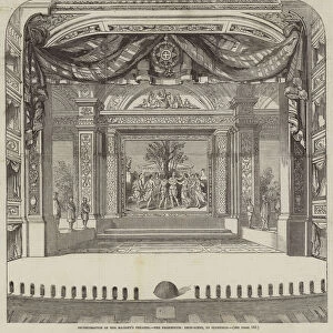Re-Decoration of Her Majestys Theatre, the Proscenium, Drop-Scene, by Stanfield (engraving)