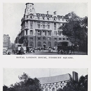Royal London House, Finsbury Square; The Britannic House, Finsbury Circus (b / w photo)