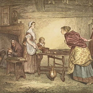 Royalists seeking refuge in the house of a Puritan, engraved by J. D