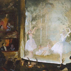 Russian Ballet, Champs-Elysees: Les Sylphides, 1932 (Bodycolour on linen)