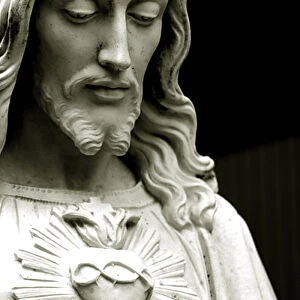 The Sacred Heart of Jesus, 19th Century (b / w photo)