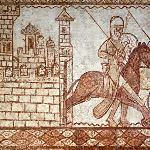 The siege of Damascus (detail of the fresco of the chapel of the templars of Cressac
