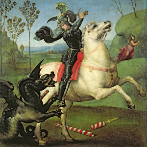 St. George Struggling with the Dragon, c. 1503-05 (oil on panel) (see also 95727)