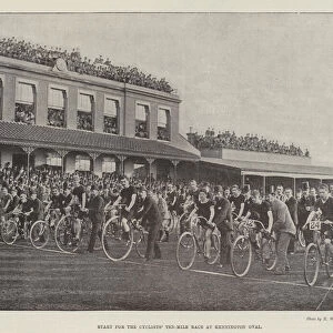 Start for the Cyclists Ten-Mile Race at Kennington Oval (b / w photo)