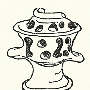 Stink pot used in fuming during the Great Plague of London, 1665-1666 (litho)