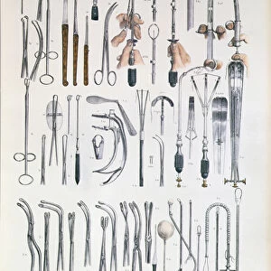 Surgical instruments for tonsil operations, plate from Traite Complet de l