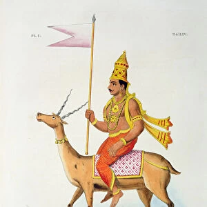 Vayu, engraved by C. de Motte (1785-1836) (colour litho)