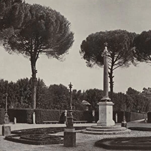 Villa Albani, Rome, The Circle of the Cypresses (b / w photo)