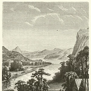 Vue du fleuve Amour, prise dans les monts Hing-Gan (engraving)