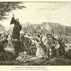 Whitefield preaching in Moorfields (engraving)