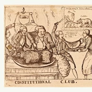 Constitutional Club, Dent, William, active 1741-1780, artist, England, satire