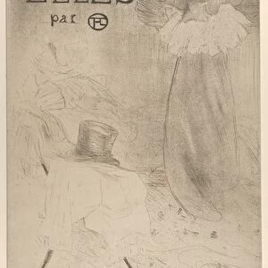 Elles portfolio cover 1896 Crayon brush spatter lithograph printed
