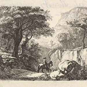 Horseback Rider Gorge 19th century Etching second state