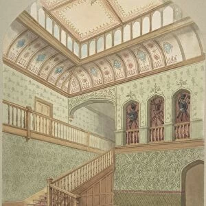 Interior showing Staircase Skylight 19th century