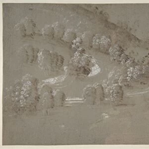 Landscape recto verso 1489-90 Brush brown wash