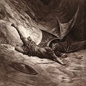 Satan Smitten by Michael, by Gustave Dore