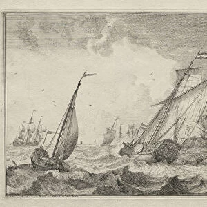 Ships Gale 1701 Ludolf Backhuysen Dutch 1631-1708