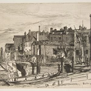 Thames Police Wapping Wharf 1859 Etching fifth state
