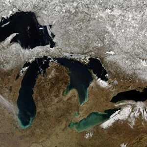 Satellite view of the Great Lakes