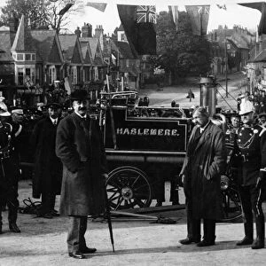 1890s Steam Fire Pump in Haslemere. Creator: Unknown